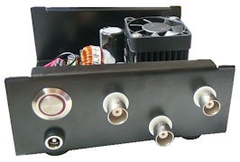 power supply user panel switch wtith DC barrel and BNC connectors