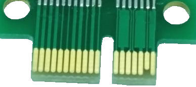 Finger connector pins on card edge PCB board