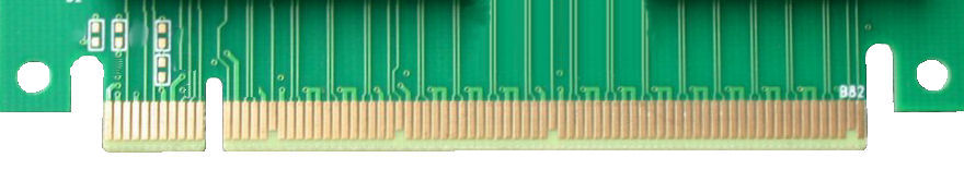PCI connector pins on the board edge