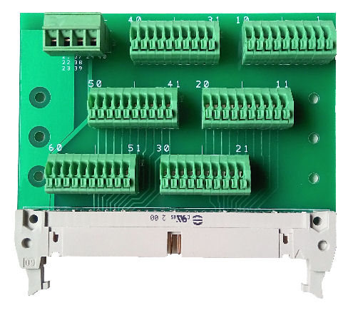 Spring release terminal block for wires output. IDC to wires converter board.