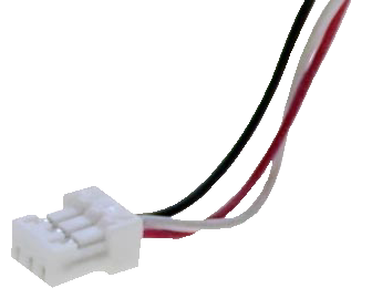 1mm pitch connector's receptacle, assembled with crimped wires
