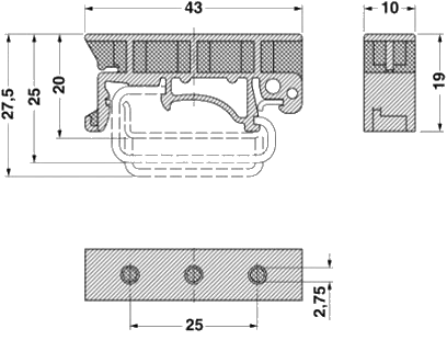 DIN Rail Bracket Clip Dimension