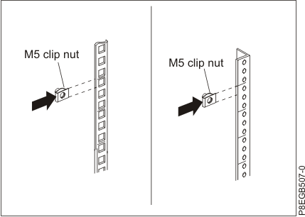 screw nut for square/round hole rack