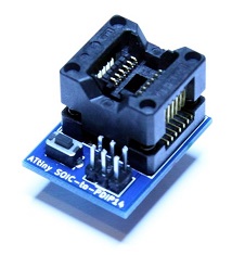Programming adaptor socket (SOIC14) for ATtiny microcontroller.