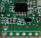 ICSP programming port on PCB board