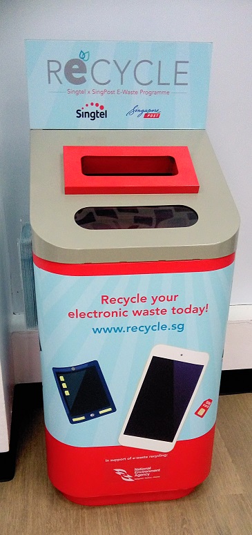 Electronic Recycle Bin at Singapore Post Office and at SingTel