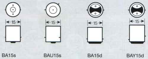 BA15s BAU15s BA15d BAY15d