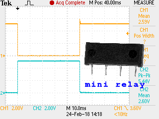 Switching operation of a small relay