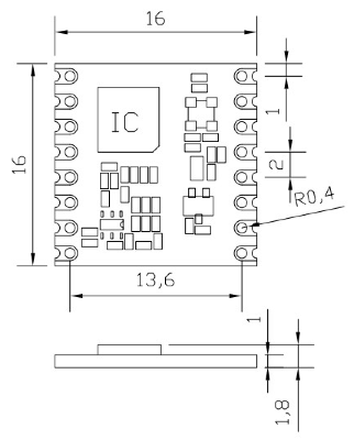 Wireless Transiceiver Size and Dimension