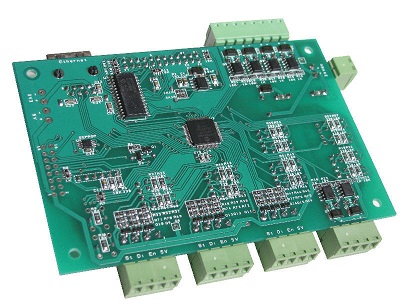 Assembled SMD components on PCB circuit board