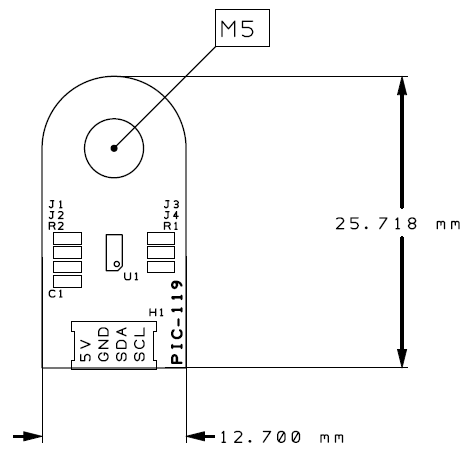 PIC-119 Digital Temperature Sensor Size & Dimension
