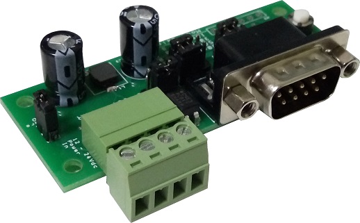 Power supply and pulse out connector with RS232 DB9 male connector