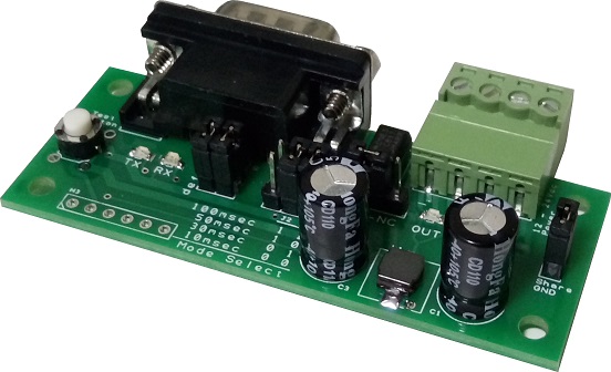 small mini circuit board with RS232 and npn pulse output