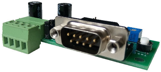 Power input and pulse output screw terminal and RS232 DB9 port