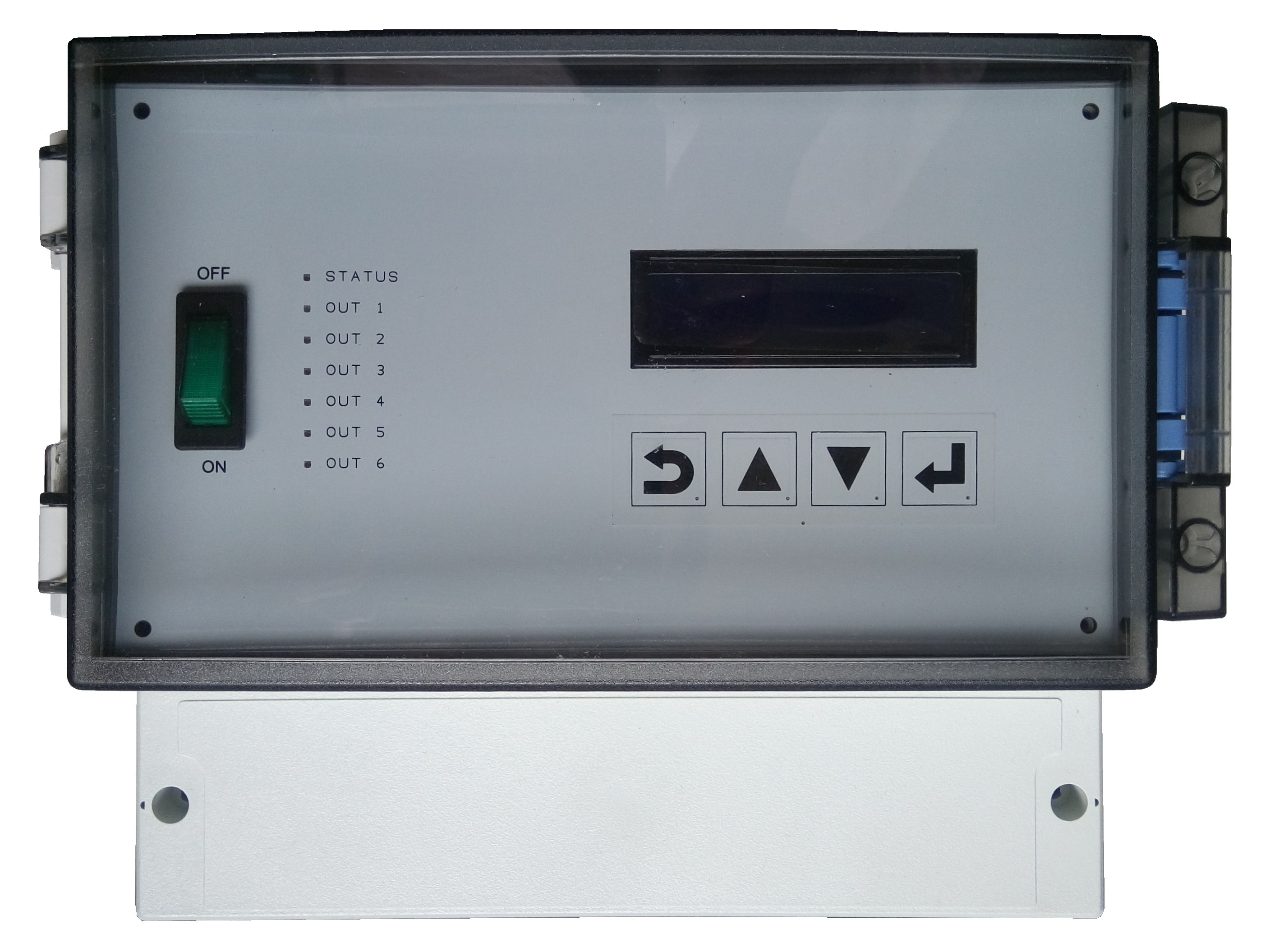 electronic control system with touch panel buttons to control