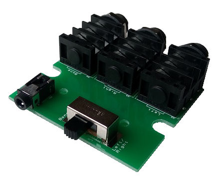 sliding switch and socket soldered on PCB board for standard enclosure casing